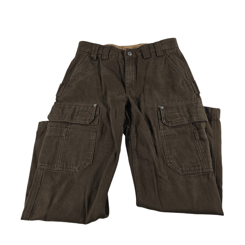 Duluth Trading Co Fire Hose Cargo Pants Brown Cotton Canvas 92204 32x30